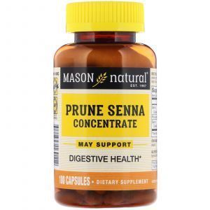 Концентрат чернослива и сенны, Prune Senna Concentrate, Mason Natural, 100 капсул
