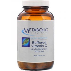 Витамин С с биофлавоноидами, Vitamin C with Bioflavonoids, Metabolic Maintenance, буферизированный, 1000 мг, 90 капсул