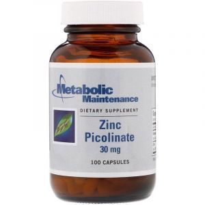 Пиколинат цинка, Metabolic Maintenance, 30 мг, 100 капсул