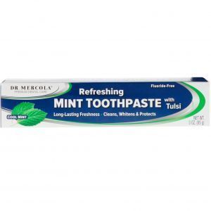 Зубная паста без фторида, Toothpaste with Tulsi, Fluoride-Free, Dr. Mercola, 85 г