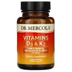 Витамин Д3 и К2, Vitamins D3 & K2, Dr. Mercola, 30 капсул