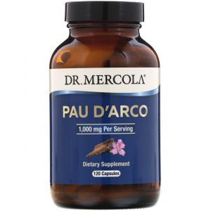 По д'арко, Pau D'Arco, Vitacost, Dr. Mercola, 1000 мг, 120 капсул