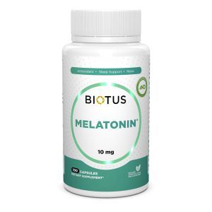 Мелатонін, Melatonin, Biotus, 10 мг, 100 капсул