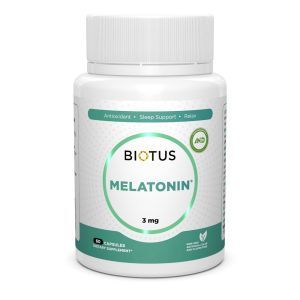 Мелатонін, Melatonin, Biotus, 3 мг, 60 капсул