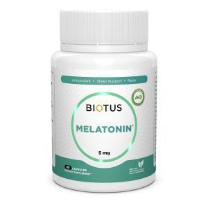 Мелатонин, Melatonin, Biotus, 5 мг, 60 капсул