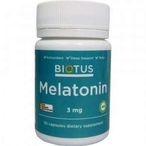 Мелатонін, Melatonin, Biotus, 3 мг, 30 капсул