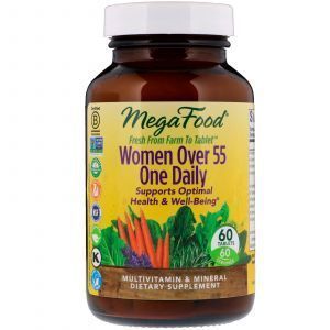 Мультивитамины и минералы для женщин старше 55 лет, Women Over 55 One Daily, MegaFood, 60 таб.
