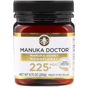 Манука мед, Manuka Honey Monofloral, Manuka Doctor, MGO 225+, 250 г