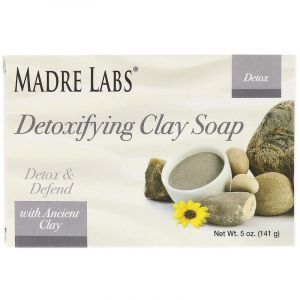 Мыло с глиной, Detoxifying Clay Soap, Madre Labs, детоксифицирующее, эвкалипт и мята, 141 г 