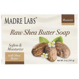 Мыло с маслом ши, Raw Shea Butter Soap Bar, Madre Labs, с витамином Е, смягчающее, увлажняющее, 141 г