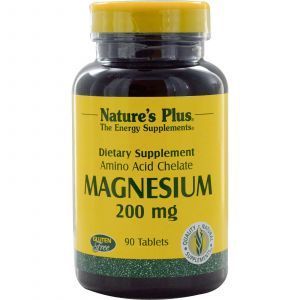 Магний, Magnesium, Nature's Plus, 200 мг, 90 таблеток