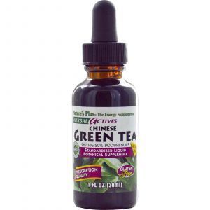 Зеленый чай, Chinese Green Tea, Nature's Plus, Herbal Actives, без спирта, 267 мг, 30 мл