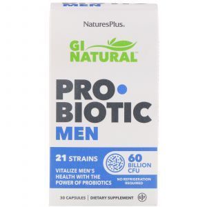 Пробиотики для мужчин GI, 60 млрд КОЕ, GI Natural Probiotic Men, Nature's Plus, 30 капсул