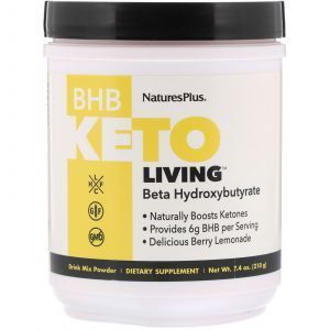 Предтренировочная формула бета-гидроксибутират, BHB Keto Living, Nature's Plus, 210 г