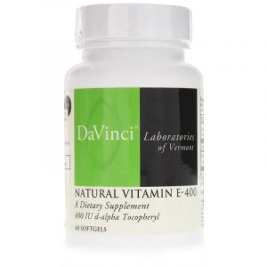 Витамин Е, Natural Vitamin E, DaVinci Laboratories of  Vermont, 400 МЕ, 60 гелевых капсул