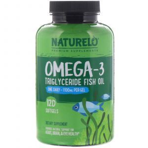 Омега-3, рыбий жир, Omega-3 Triglyceride Fish Oil, NATURELO, 1100 мг, 120 гелевых капсул