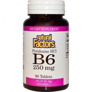 Витамин В6 (пиридоксин), Natural Factors, 250 мг, 90 таблеток