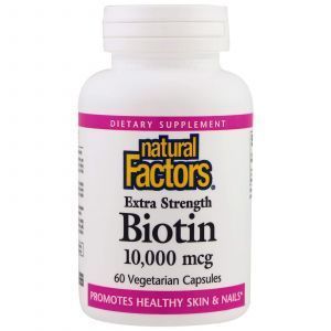 Биотин, Biotin, Natural Factors, 10000 мкг, 60 кап.