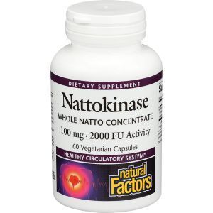 Наттокіназа, Nattokinase, Natural Factors, 100 мг, 60 вегетаріанських капсул