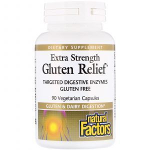 Ферменты клейковины, Extra Strength Gluten Relief, Natural Factors, 90 кап.