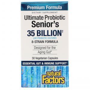 Пробиотики, Ultimate Probiotic, Senior's, Natural Factors, 35 млрд. КОЕ, 30 капсул