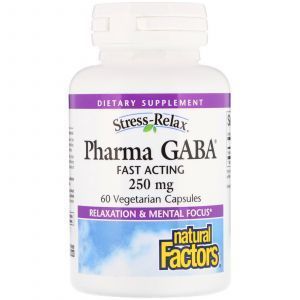 ГАМК (гамма-аминомасляная кислота), Pharma GABA, Natural Factors, 250 мг, 60 кап.