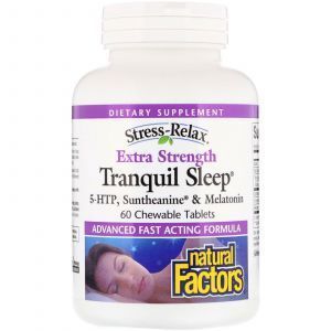 Формула для сна, Stress-Relax, Natural Factors, 60 жевательных таблеток