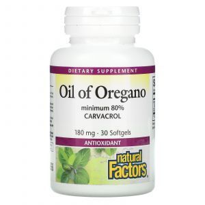 Олія орегано, Oil Of Oregano, Natural Factors, 180 мг, 30 гелевих капсул