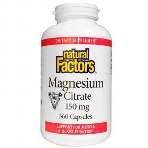 Цитрат магния, Magnesium Citrate, Natural Factors, 150 мг, 360 капсул