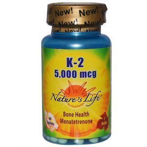 Витамин К2, Nature's Life, 5000 мкг, 60 таблето