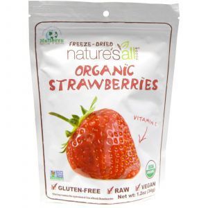 Сублимированная клубника, Strawberries, Freeze-Dried, Nature's All, 34 г