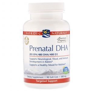 Рыбий жир для беременных, Prenatal DHA, Nordic Naturals, 500 мг, 90 кап.