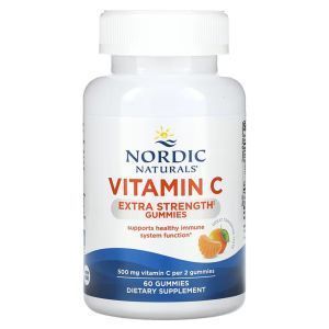 Витамин С, Vitamin C, Nordic Naturals, повышенная сила, вкус мандарина, 500 мг, 60 жевательных конфет (250 мг на 1 жевательную конфету)