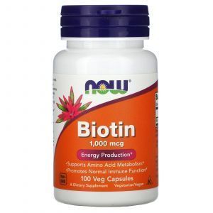 Біотин, Biotin, Now Foods 1000 мкг, 100 вегетаріанських капсул
