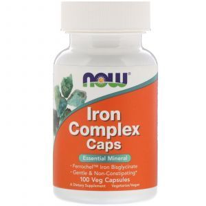 Комплекс железа, Iron Complex Caps, Now Foods, 100 капсул