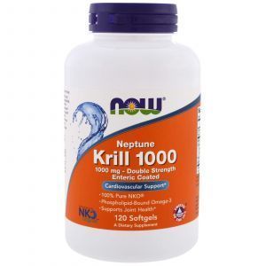 Масло криля Neptune, Krill, Now Foods, двойная сила, 1000 мг, 120 капсул
