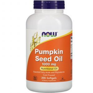 Гарбузова олія, Pumpkin Seed Oil, Now Foods, 1000 мг, 200 гелевих капсул