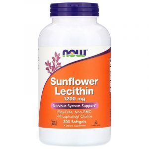 Соняшниковий лецитин, Sunflower Lecithin, Now Foods, 1200 мг, 200 капсул