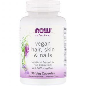 Формула для волос, кожи, ногтей, Hair Skin & Nails, Now Foods, Solutions, 90 вегетарианских капсул