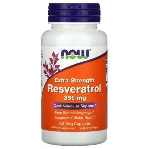 Ресвератрол посилений, Extra Strength Resveratrol, Now Foods, 350 мг, 60 капсул