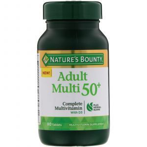 Мультивитаминный комплекс для мужчин 50+, Complete Multivitamin with D3, Nature's Bounty, 80 таб.