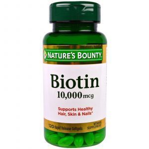 Биотин, Nature's Bounty, 10,000 мкг, 120 быстродействующих капсул