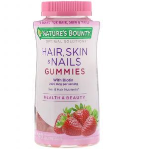 Витамины для волос, кожи и ногтей, Hair, Skin & Nails Gummies, Nature's Bounty, 2500 мкг, 140 жевательных конфет