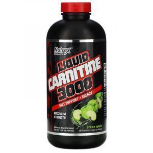 Карнитин жидкий со вкусом зеленого яблока, Carnitine, Nutrex Research Labs, 3000 мг, 480 мл