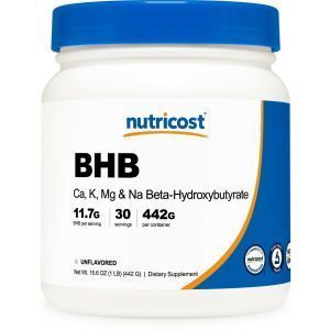 Кетоновые соли, бета-гидроксибутират, BHB Salts, Nutricost, без вкуса, 442 грамм