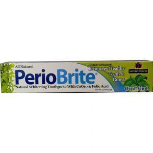 Зубная паста осветляющая, Brightening Toothpaste, PerioBrite, Nature's Answer, с CoQ10 и фолиевой кислотой, прохладная мята, 113.4 г.