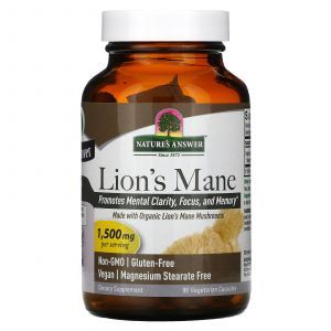 Їжовик гребінчастий, Lion's Mane, Nature's Answer, 1500 мг, 90 вегетаріанських капсул