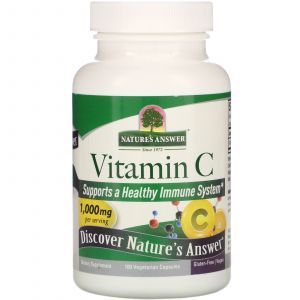 Вітамін С, Vitamin C, Nature's Answer, 1000 мг, 100 вегетаріанських капсул