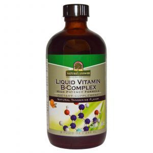 Витамины группы В, комплекс, Vitamin B-Complex, Nature's Answer, вкус мандарина, 240 мл