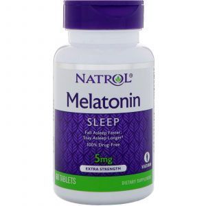 Мелатонин, Melatonin, Natrol, 5 мг, 60 таблето